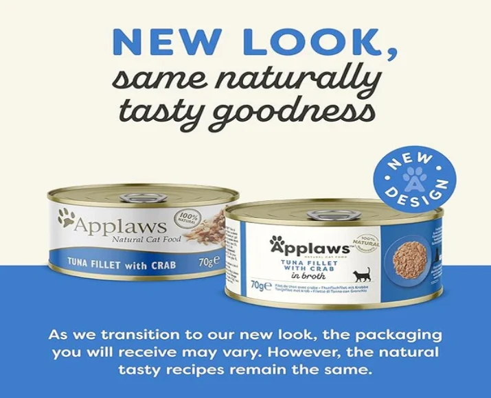 Applaws Tuna Fillet with Natural Crab Cat Food, 70 Gms at ithinkpets.com 2