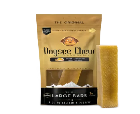 Dogsee Yalk Milk and Turmeric Large Dental Chew Bars, For Large Breed Puppies and Adult Dogs at ithinkpets