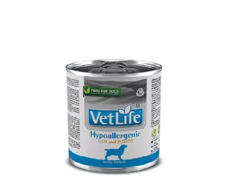 Farmina Vetlife Hypoallergenic Fish and-Potato Dog Wet Food Can 300 Gms at ithinkpets.com