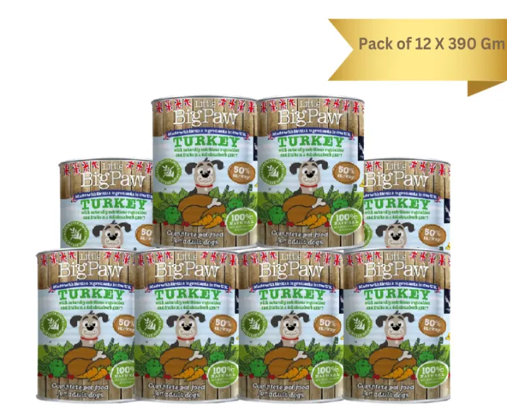 Little Big Paw Turkey,Cranberries,Brocolli,Carrot & Herbs Dog Wet Food, 390 Gms at ithinkpets