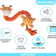 Barkbutler Garry The Giraffe Plush Dog Toy with Squeaker