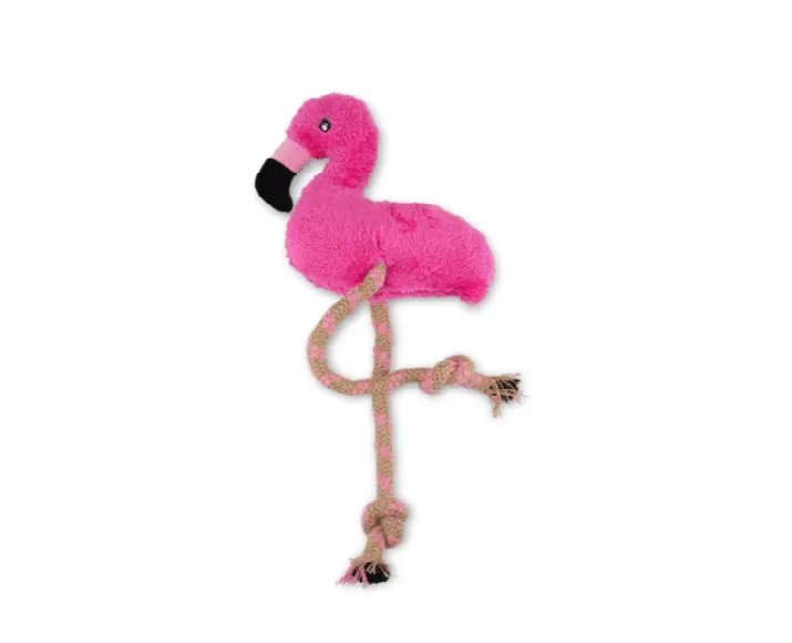 Beco Dual Material Flamingo Toy For Dogs at ithinkpets.com (1)