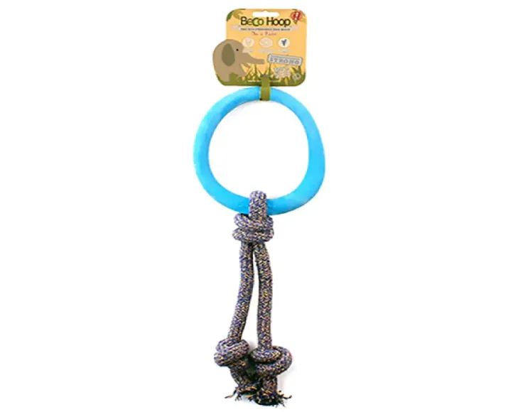 Beco Hoop On Rope Toy for Dogs Blue at ithinkpets.com (2)