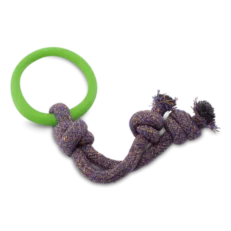 Beco Hoop On Rope Toy for Dogs Green at ithinkpets.com (1)