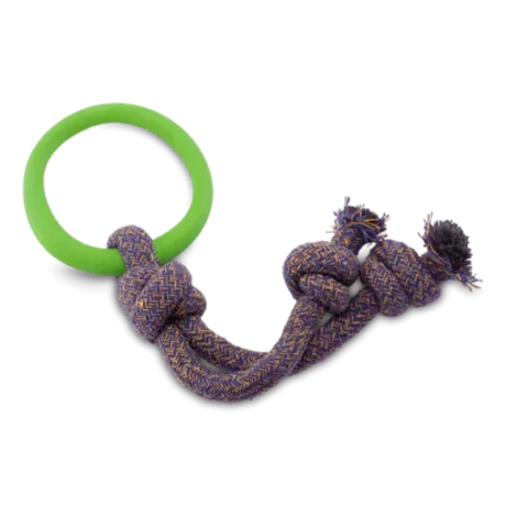 Beco Hoop On Rope Toy for Dogs Green at ithinkpets.com (1)