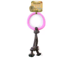 Beco Hoop On Rope Toy for Dogs Pink at ithinkpets.com (2)