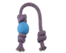 Beco Rubber Ball On Rope Toy for Dogs Blue at ithinkpets.com (1)