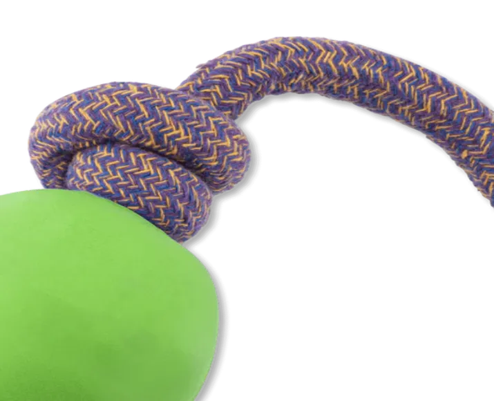 Beco Rubber Ball On Rope Toy for Dogs Green at ithinkpets.com (2)