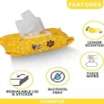 Canopus Pet Wipes Floral Fragrance 80 Wipes Dogs and Cats