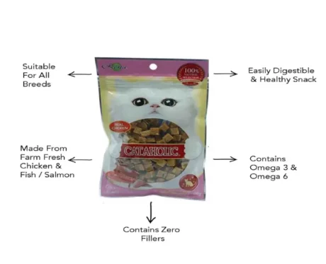 Cataholic Neko Soft Chicken Fish and Salmon Cube Kitten And Adult Cat Treat at ithinkpets