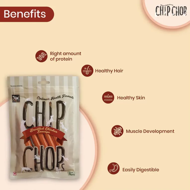 Chip Chops Devilled Chicken Sausage Puppies and Adult Dog Treat at ithinkpets (4)