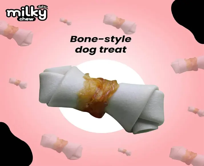 Dogaholic Milky Chew Chicken Bone Style Puppies & Adult Dog Treat 10 pcs at ithinkpets (2)