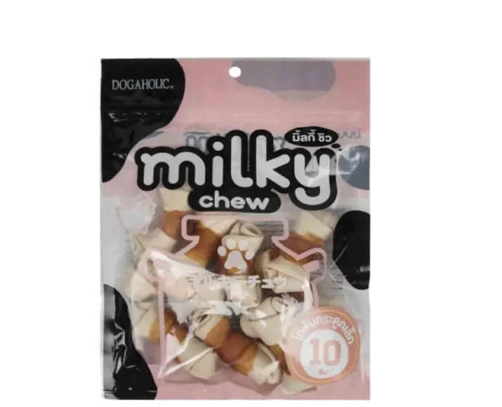 Dogaholic Milky Chew Chicken Bone Style Puppies & Adult Dog Treat 10 pcs at ithinkpets (3)