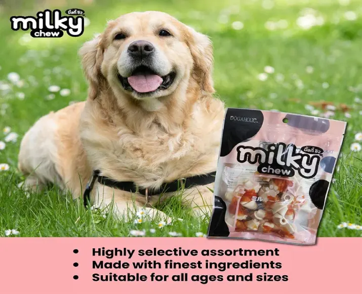 Dogaholic Milky Chew Chicken Bone Style Puppies & Adult Dog Treat 10 pcs at ithinkpets (4)