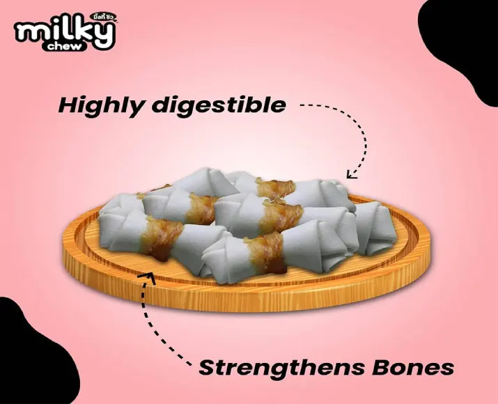Dogaholic Milky Chew Chicken Bone Style Puppies & Adult Dog Treat 10 pcs at ithinkpets (7)