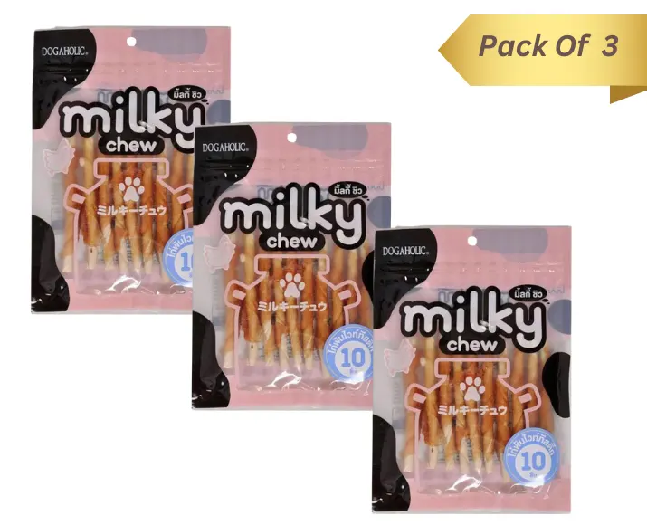 Dogaholic Milky Chew Chicken Stick Style Puppies & Adult Dog Treat 10 pcs at ithinkpets