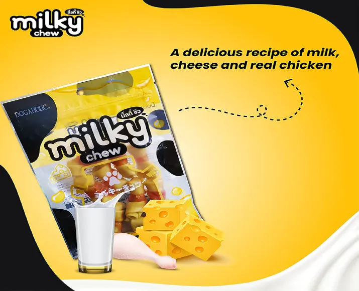 Dogaholic Milky Chicken and Cheese Bone Style, Puppies & Adult Dog Treat at ithinkpets (5)