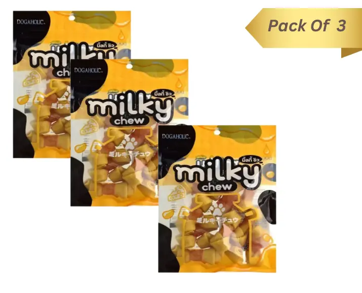 Dogaholic Milky Chicken and Cheese Bone Style, Puppies & Adult Dog Treat at ithinkpets