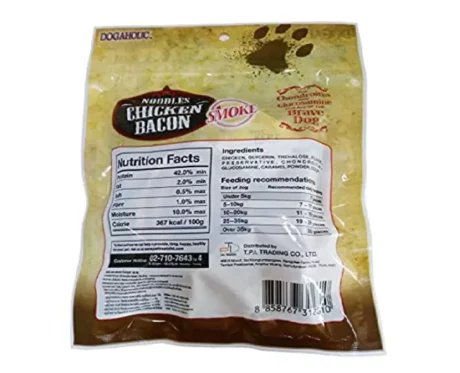 Dogaholic Noodles Chicken Bacon Strips Smoke Dog Treat at ithinkpets