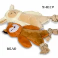 FOFOS Ropeleg Plush Bear Squeaky Dog Toy,Puppies and Adult