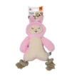 Fofos Ropeleg Plush Rabbit Squeaky Dog Toy, Puppies and Adult