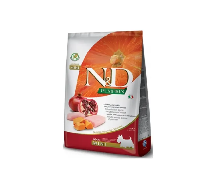 Farmina N&D Pumpkin Chicken and Pomegranate Adult Mini Dog Dry Food, 2.5 Kgs at ithinkpets.com