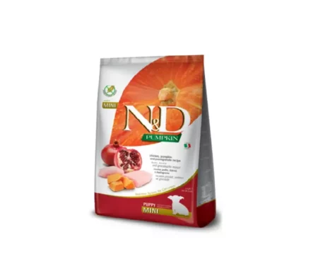 Farmina N&D Pumpkin Chicken and Pomegranate Mini Puppy Dog Dry Food at ithinkpets.com