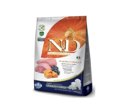 Farmina N&D Pumpkin Lamb and Bluberry Puppy Dog Food, Medium and Maxi Breed at ithinkpets (2)