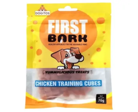 First Bark Chicken Training Cube Dog Treat, 70 Gms at ithinkpets.com 2