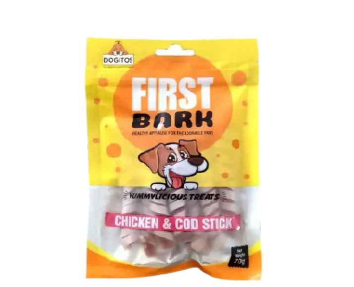 First Bark Chicken and Cod Stick Dog Treat at ithinkpets