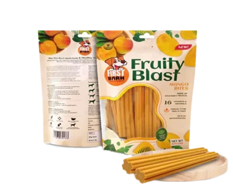 First Bark Fruity Blast Mango Bites at ithinkpets.com