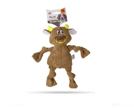 Fofos Fluffy Brown Cow, Knotted Legs Plush Dog Toy, Puppies and Adult (8)