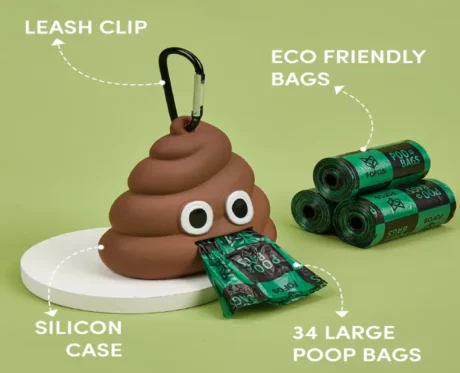 Fofos Pet Poop Bag Sets 34 bags with one dispenser Puppies and Adult Dogs at ithinkpets.com (2)