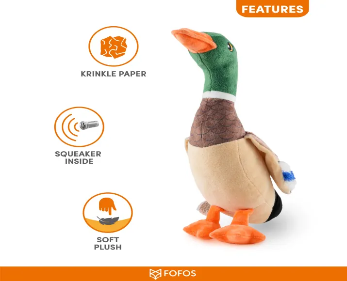 Fofos Plush Toy Wild Duck, Puppy and Adult at ithinkpets (1)