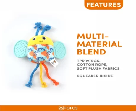 Fofos Puppy Toy Bee, Plush and Rope Toy at ithinkpets (8)