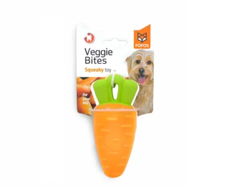 Fofos Vegi Bites Carrot Squeaker Dog Toy, Puppies and Adult at ithinkpets (8)