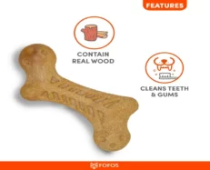 Fofos Woodplay Bone Dog Chew Toy, Puppies and Adult at ithinkpets (1)