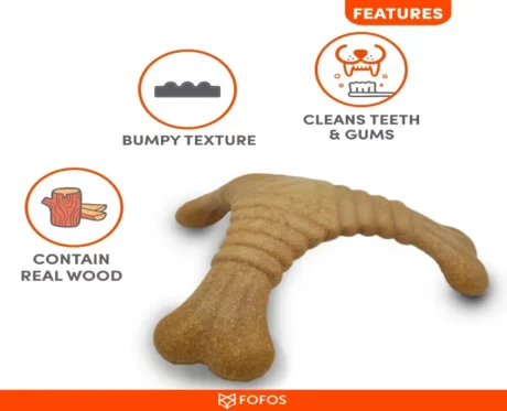 Fofos Woodplay Triangle Dog Chew Toy, Puppies and Adult at ithinkpets