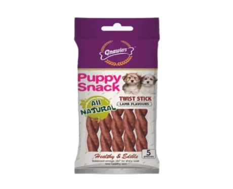 Gnawlers Puppy Snack Twist Stick Lamb Dog Treats at ithinkpets