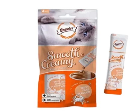 Gnawlers Smooth Creamy Treat with Crab, Adult Cat Creamy Treat at ithinkpets