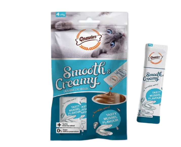 Gnawlers Smooth Creamy Treat with Mussels, Adult Cat Creamy Treat at ithinkpets