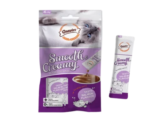 Gnawlers Smooth Creamy Treat with Salmon, Adult Cat Creamy Treat at ithinkpets