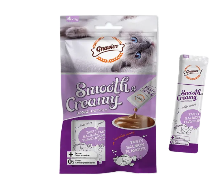 Gnawlers Smooth Creamy Treat with Salmon, Adult Cat Creamy Treat at ithinkpets (2)