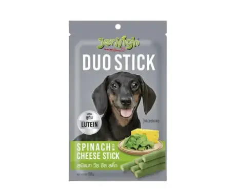 JerHigh Duo Spinach and Cheese Stick, Dog Treat Ithinkpets (1)