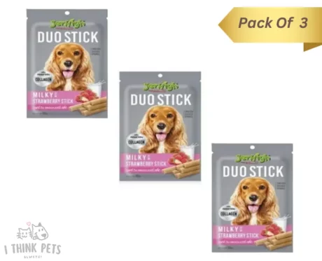 JerHigh Duo Strawberry and Milk Stick, Puppies and Adult Dogs at ithinkpets.com (1)