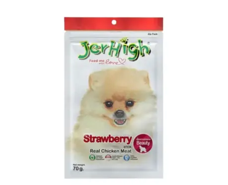 JerHigh Strawberry Stick, Dog Treat Ithinkpets (1)