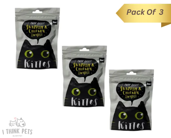 Kittos Sunfish Chicken and Twirls Cat Treats, Kitten and Adult Cat, 35 Gms at ithinkpets.com (1)