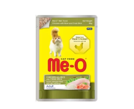 ME-O Chicken and Rice and Crab Stick Adult Cat Wet Food at ithinkpets