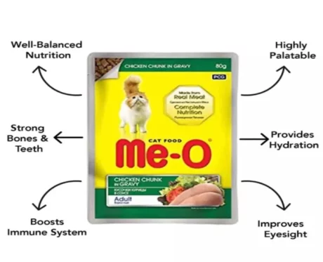 Me-O Chicken Chunks in Gravy Adult Cat Wet Food at ithinkpets
