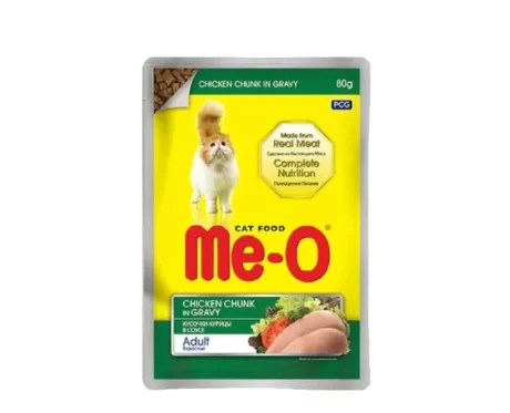Me-O Chicken Chunks in Gravy Adult Cat Wet Food at ithinkpets